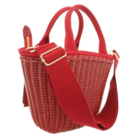 Prada Basket Bag Red Wicker - Picture 1 of 9